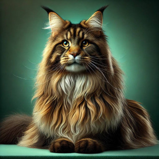 Кошка Мейнкун сухой вычес